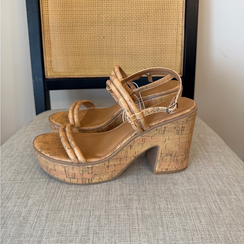 Universal Thread Alva Cork Platform Slingback San… - image 4